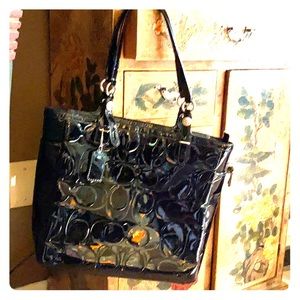 Coach Black Patent Leather Shoulder Bag